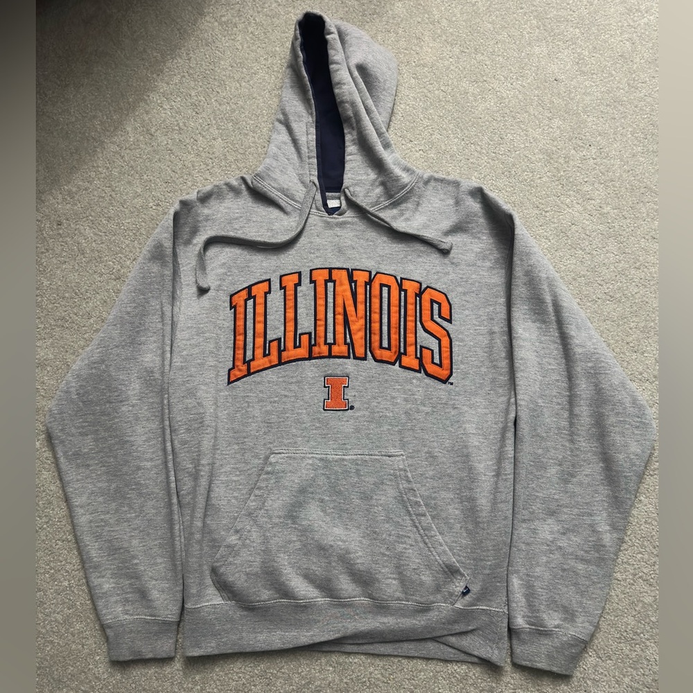 Fighting Illini Hoodie - Men’s Size M - Gray - Fighting Illini Pullover